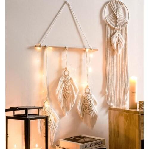 Woven Dream Catcher Wall Hanging Tassel Macrame Tapestry Handmade Boho Chic Party Background Home Decoration