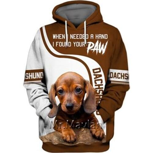 Personality Fashion Animal Dachshund 3D Print Graphic Hoodie Men/Women Streetwear Oversized Sweatshirt Harajuku Tops Pullover-25