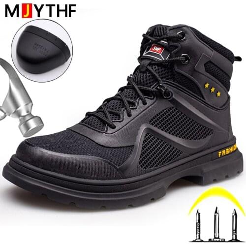 High Quality Work & Safety Boots Steel Toe Shoes Men Anti-smash Anti-puncture Work Boots Indestructible Shoes Work Safety Shoes