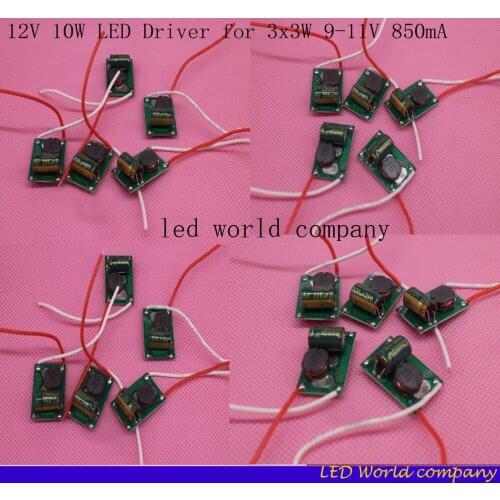 High Quality 12V 10W LED Driver for 3x3W 9-11V 850mA High Power 10w Led Chip Transformer