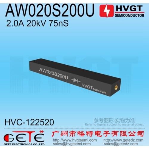 HVGT,High voltage diode AW020S200U, Silicon rectifier assembly 2A 20kV 75ns, Replace 2CLG20kV/2A, Fast recovery, High frequency