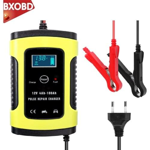 12V 6A Intelligent Car Motorcycle Battery Charger For Auto Moto Lead Acid AGM Gel VRLA Smart Charging 6A 12V Digital LCD Display