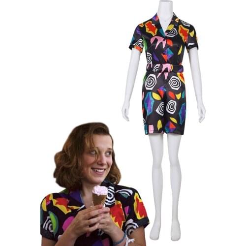 2019 New Girls Stranger Things 3 Eleven Cosplay Costume EL Cosplay Jumpsuit Dress Women Halloween Carnival Party Props Halloween