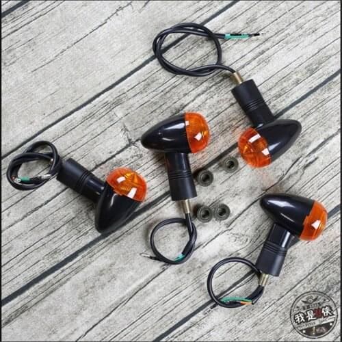 1 pair Black Chrome Motorcycle Bullet Turn Signal Indicators light Modified Motorbike Parts Retro Motorcycle Front Rear Blinker