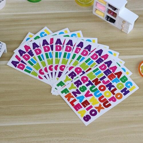 10sheets/pack Multicolor A~Z Letters Stickers Alphabets Sticker Name Stickers for Kids DIY Decoration Scrapbooking Diary Albums