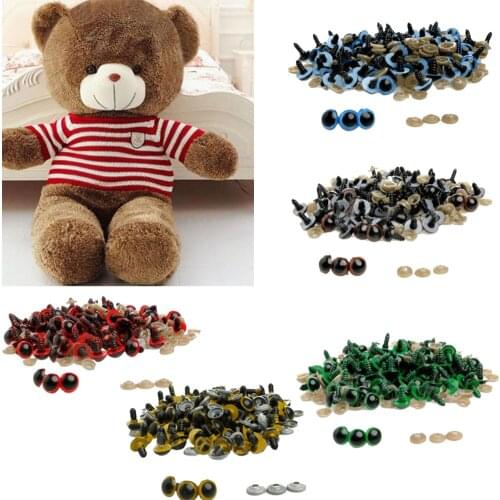 100pc 8mm Plastic Doll Eyes Safety Eyes For Teddy Bear Stuffed Toy Snap Animal Scrapbooking Puppet Doll Craft Eyes For Toy 5-7mm