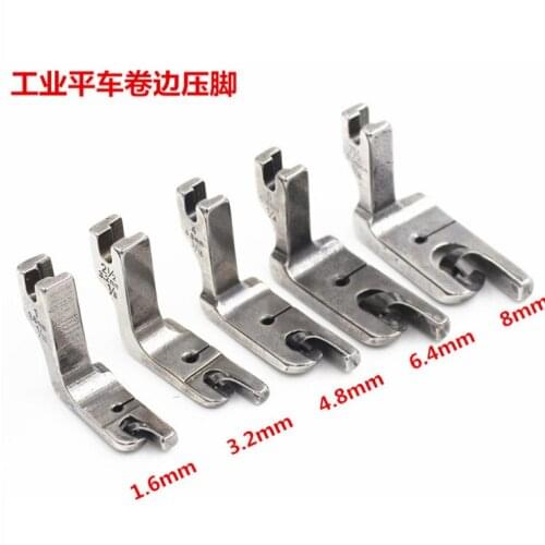 2PCS Sewing machine parts, flat car crimping, presser foot all steel hem, presser foot, 1/16, 1/8, 1/4, 5/16