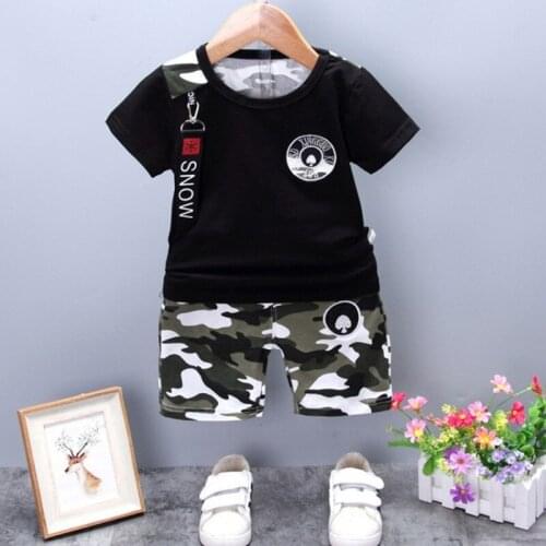 2021 Childrens Fashion Summer Baby Boys Clothing Sets 2pcs Camouflage Sport Suit Clothes Sets for Kids Boys
