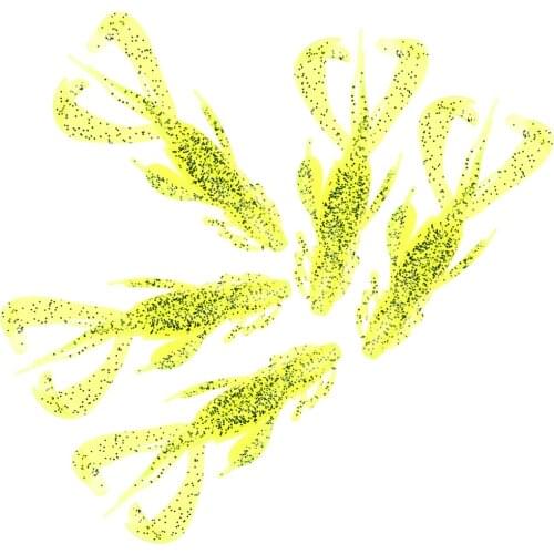 5pcs Shrimp Shaped Soft Baits Life-like Crayfish Lures for Saltwater Freshwater Fishing