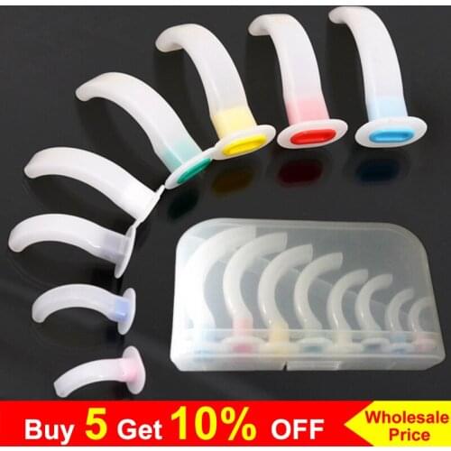 8PCS/SET Disposable Medical Anesthesia Oral Airway Tube Gas Guide Throat Tube with Plastic Case for CPR First Aid Respiratory