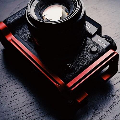 Red Aluminum Quick Release L Plate VerticaL Bracket For Fuji XT3 Fujifilm X T3 Arca Swiss