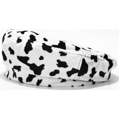 Spring Summer Womens Beret Hat Cute Cow Zebra Suede French Hat Berets for Lady Girls Fashion Warm Soft Painter Hat Outdoor Boina