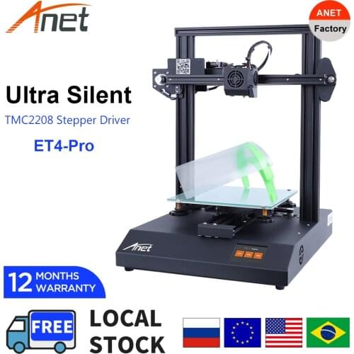 Silent 3D Printer Anet ET4 Pro With TMC2208 Silent Stepper Driver High precision FDM With Auto Bed Leveling Resume Printing