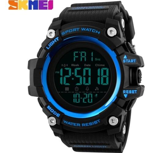 SKMEI Fashion Outdoor Sports Watch Sport Countdown 2 Time Alarm Digital Watch Waterproof Wristwatch Men Clock Relogio Masculino