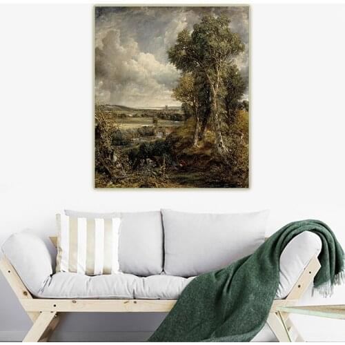 Citon John Constable《The Vale of Dedham》Canvas Oil painting Artwork Poster Picture Modern Wall Decor Home Living room Decoration