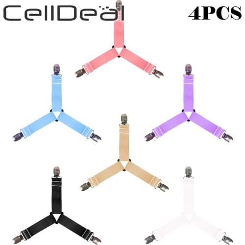 4Pcs/set Elastic Bed Sheet Grippers Belt Fastener Bed Sheet Clips Mattress Cover Blankets Holder Home Textiles Organize Gadgets