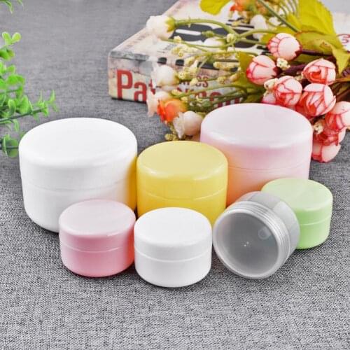 Storage Refillable Bottles Jars Travel Face Cream Lotion Cosmetic Container Plastic Empty Makeup Jar Pot 5 Colors 20g 50g 100g