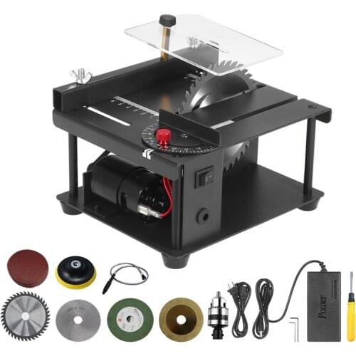 Electric Table Saw Mini Desktop Saw Woodworking Bench Saw with Blade Grinding Wheel Cutter for Wood Acrylic Wood Cutting Machine
