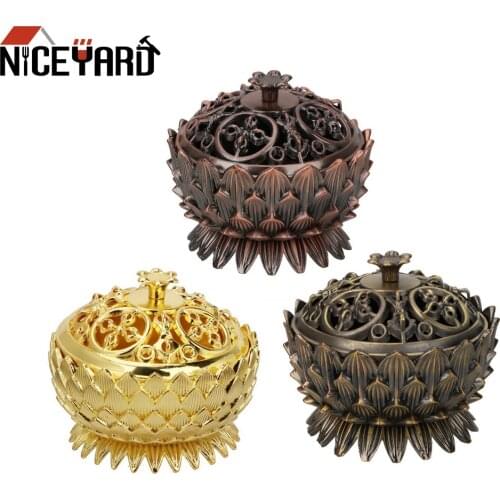 Hot Sale Incense Burner Lotus Shape Sandalwood Censer Home Decor Zinc-copper Alloy Incense Holder For Home Office Teahouse Use