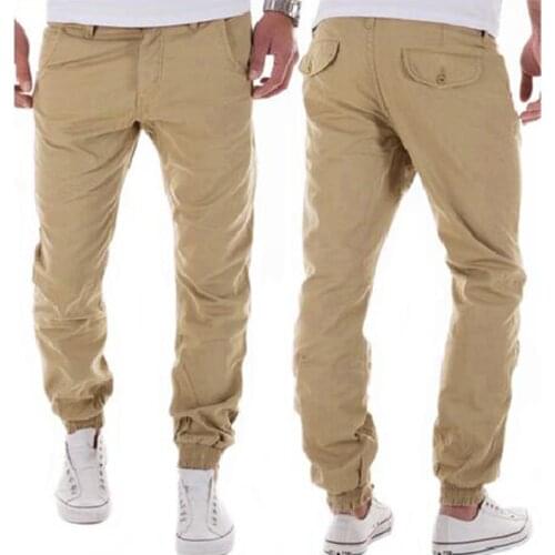 Men Pants Casual Elastic Cotton Mens Fitness Workout Pants Skinny Sweatpants Trousers Jogger Pants