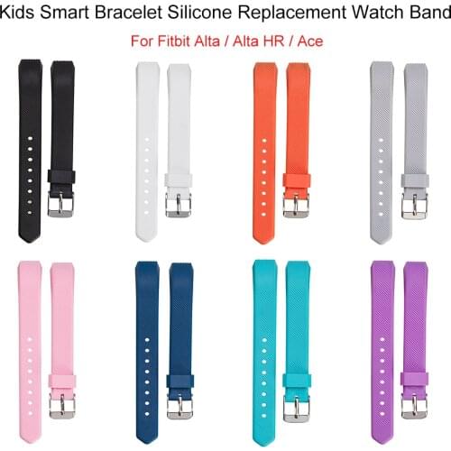 Soft Silicone Replacement Watch Band Wrist Strap for Fitbit Alta / Alta HR / Ace Kids Smart Bracelet Adjustable