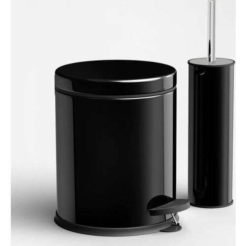 Toilet Set Dustbin and Brush With Trash Can 3Lt 5Lt Bucket Garbage Rubbish Bin Stainless Steel Recycle Bathroom Wc Accessories