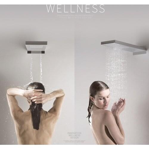 Vidric Vidric Concealed Digital Display Shower Faucets Set 3-Function Mixer Tap Faucet Rain Waterfall Shower Head Bathroom Showe