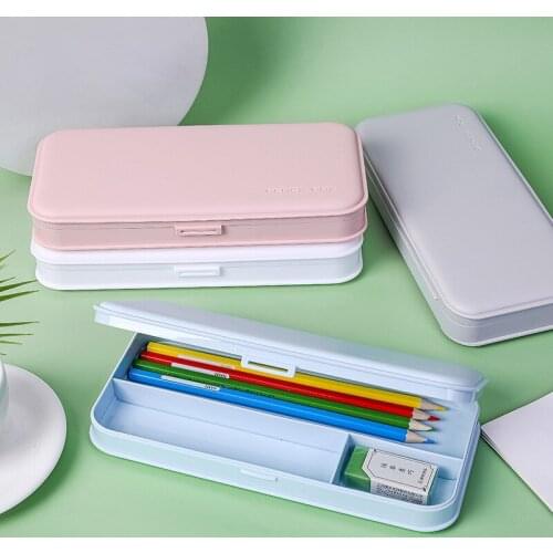 Sample Solid Color Pencil Case Cute Frosted PP Pencil Box Bag Stationery kids gift Office School Supplies Zakka Escolar