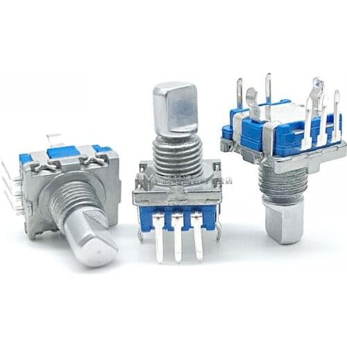 EC11 rotary encoder with switch 20 positioning pulse audio digital potentiometer 5 foot half shaft length 12MM