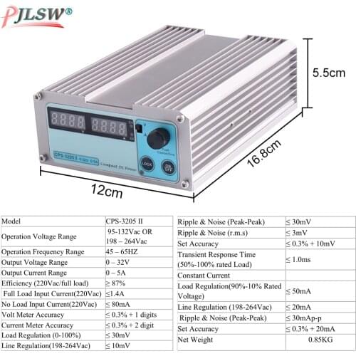 110V-220VAC Mini CPS 3205II DC adjustable Digital Laboratory power supply 32V 5A 0.01V 0.001A Voltage Regulator dc Power Supp