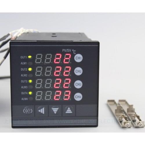 CJA-8400 Multifuncion 4 ways PT100 temperature controller RELAY output 4 channels digital thermostat can connect with 4 sensors