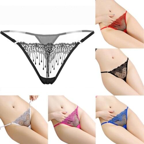 G-string Low Rise Embroidery Spandex Sexy Panties for Women трусики для женщин