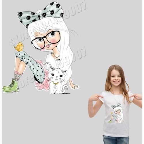 Girls Heat Iron Stickers Washable DIY Accessory For T-Shirts Dresses Ironing Patches Quality Parches For Apparel