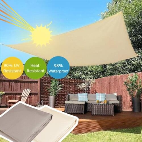 4 Sizes Waterproof Sun Shade Canopies Sails Outdoor Camping Hiking Yard Garden Shelters UV Block Top Cover 2x2/2x3/3x3/3x4m