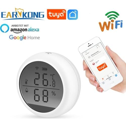 Tuya Smart WiFi Humidity Detector Temperature Sensor Indoor Hygrometer Thermometer With LCD Display Support Alexa Google Home