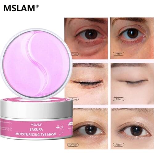 New product MSLAM cherry blossom moisturizing eye mask moisturizes and fades dark circles, smooths fine lines and repairs eye ma