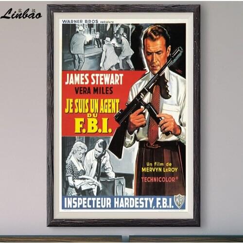 V270 1959 'FBI Story'! Vintage Classic Movie Print Silk Poster Home Deco Wall Art Gift