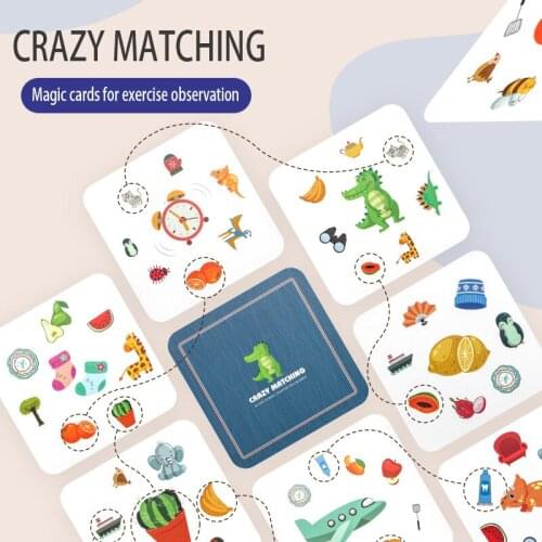 SPOT IT Card Game Carzy Matching 54 Playing Cards Cartoon Pattern Family Interactive Toys Childrens Education Board Games