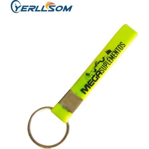 YERLLSOM 500PCS/lot Free shipping customized screen printing logo rubber silicone key chains for gifts Y060603