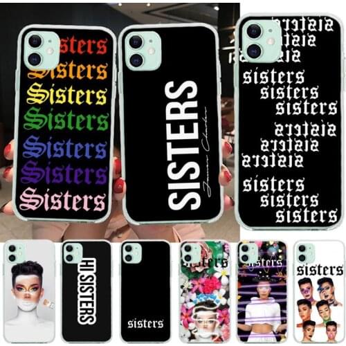 YJZFDYRM Sisters James Charles Black TPU Soft Phone Case for iPhone 11 pro XS MAX 8 7 6 6S Plus X 5S SE 2020 XR cover