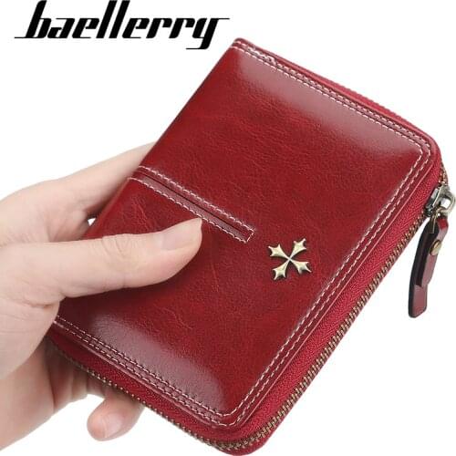 Women short card bag fashion wallet multi-card position organ card bag vertical anti-degaussing zipper pu ladies coin purse 932