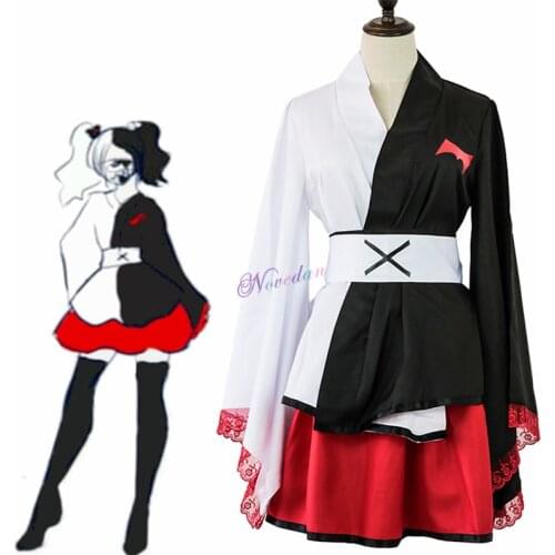 Danganronpa Monokuma Cosplay Pinafores Kimono Female Lolita Dresses Wig Anime Cosplay Party Halloween Costume For Women