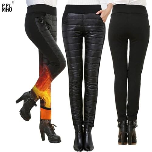 Winter Skinny warm Pants Women 2019 New Black Elastic Higt Waist Work Trousers Women streetwear Cheap casual Thicken pants femal