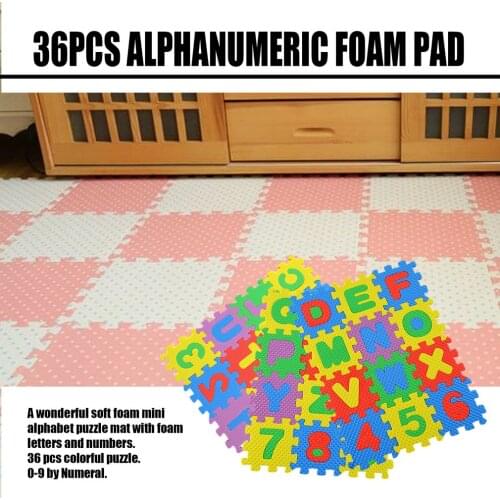 36pcs A-Z Alphabet Letters Numeral Foam Mat Play Mat Colorful Puzzle Kid Letters Numeral Foam Mat Educational Toy