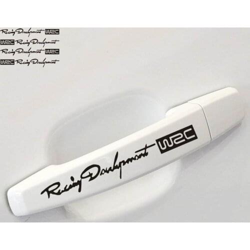 4 x Newest Racing Development WRC Creative Car Door Handle Decals Auto Stickers