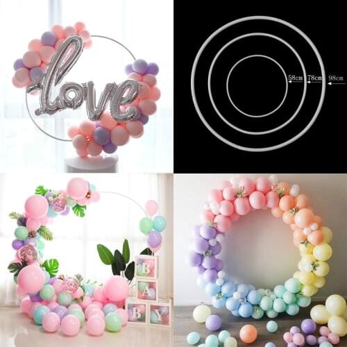 58/78Cm Round Balloon Wreath Hoop Arch Ring Baby Shower Wedding Birthday Party DIY Decoration Balloons Circle Background Holder