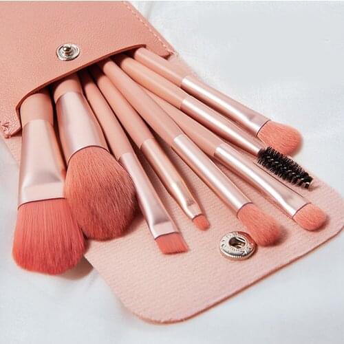 8Pc Makeup Brushes Tool Natural Brush Set Kit Professional Powder Eyebrow Highlighter Lip Eyeshadow Concealer Brush Beauty Tools