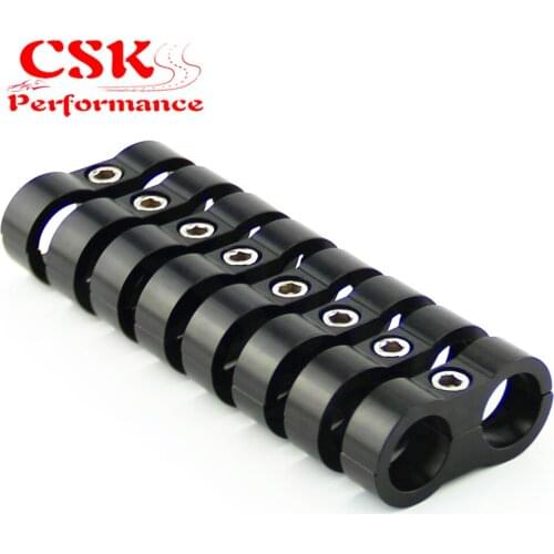 8pcs AN8 15.4mm Braided Hose Separator Clamp Fitting Adapter Bracket Black/Blue