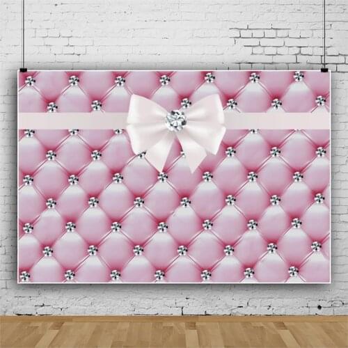Shiny Bright Diamond Pink Party Theme Background Girl Birthday Decoration Photography Photo Text Children Custom Vinyl Backdrop