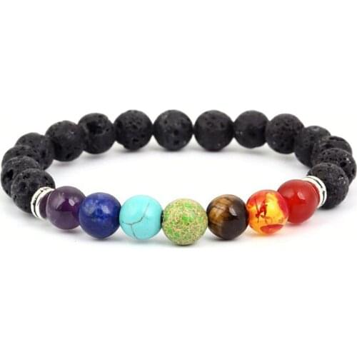 Hot New Energy Volcanic Stone Bracelet Bracelet Mixed Batch Natural Stone Hand-woven Bracelet Unisex Fast Shipping